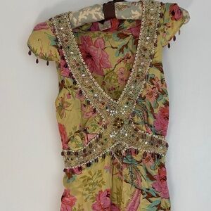 Plenty by Tracy Reese Beaded Floral Mini Dress Sz 8